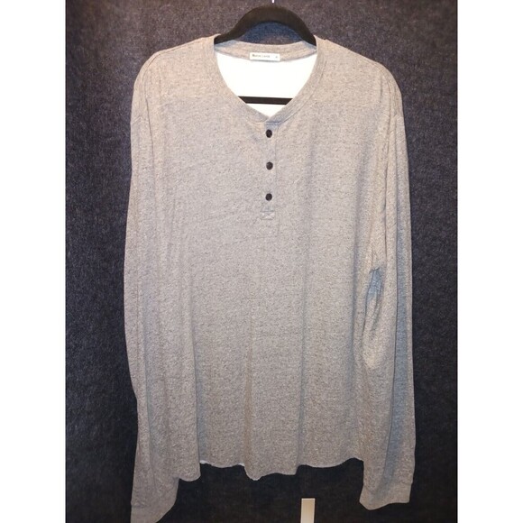 Marine Layer Double Knit Long Sleeve Henley Heather Gray XL Men's 13727 NWT $78 - Picture 1 of 8